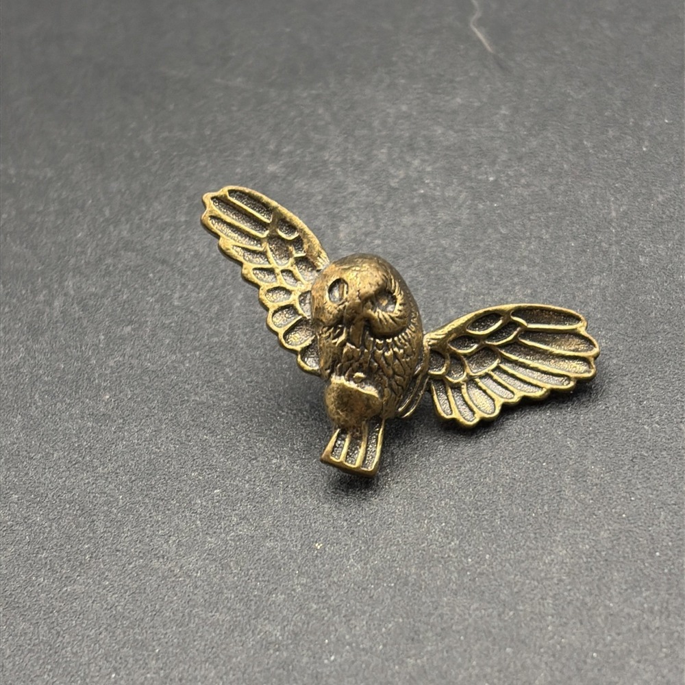 Owl Flying Gold‎ Bronze Tone Lapel Hat Pin